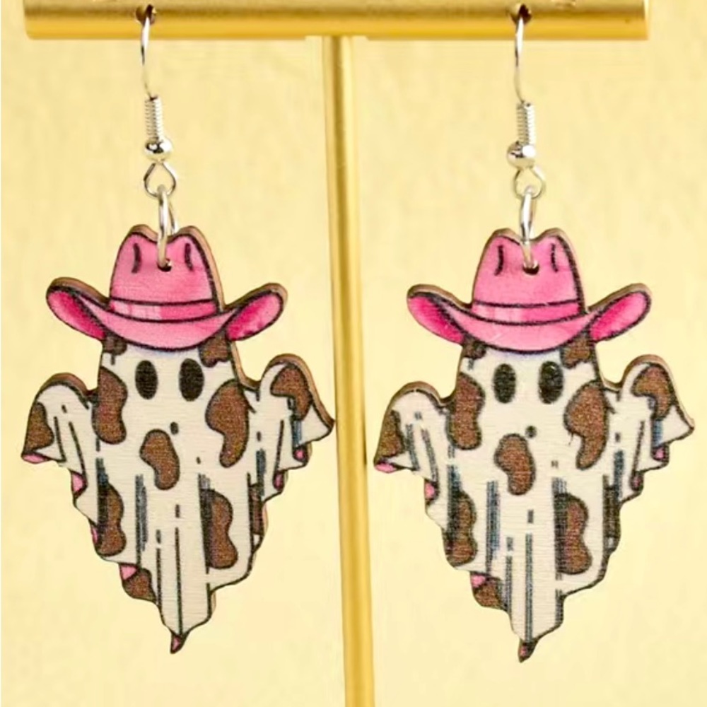 NEW cowgirl ghost earrings